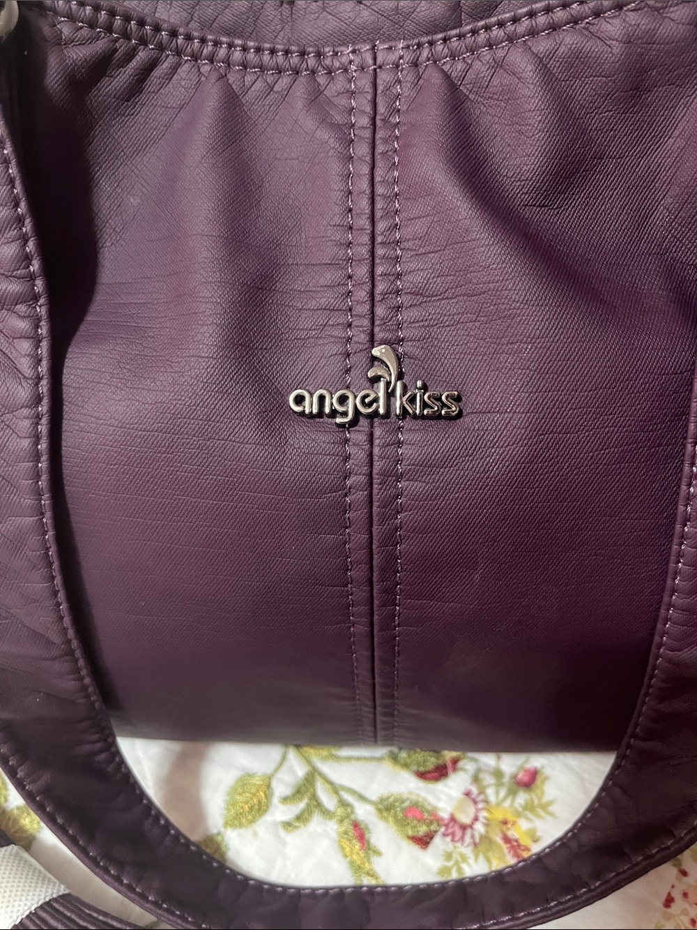 Angel Kiss Plum Purple Shoulder Bag with Removable Strap - Picture 2 of 12